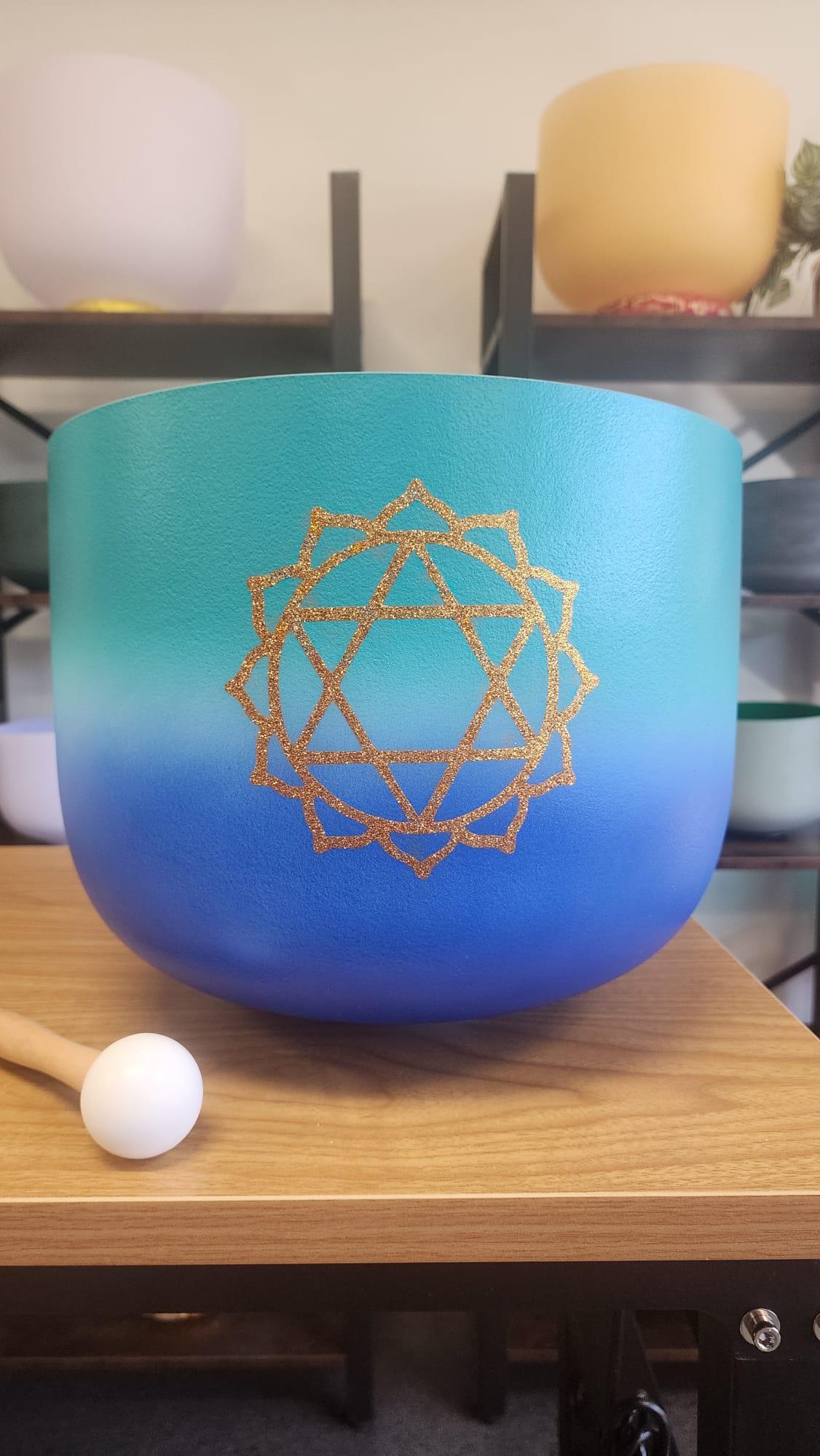Elysian Echo 14" Solfeggio 174hz Crystal Singing Bowl with Case and Striker
