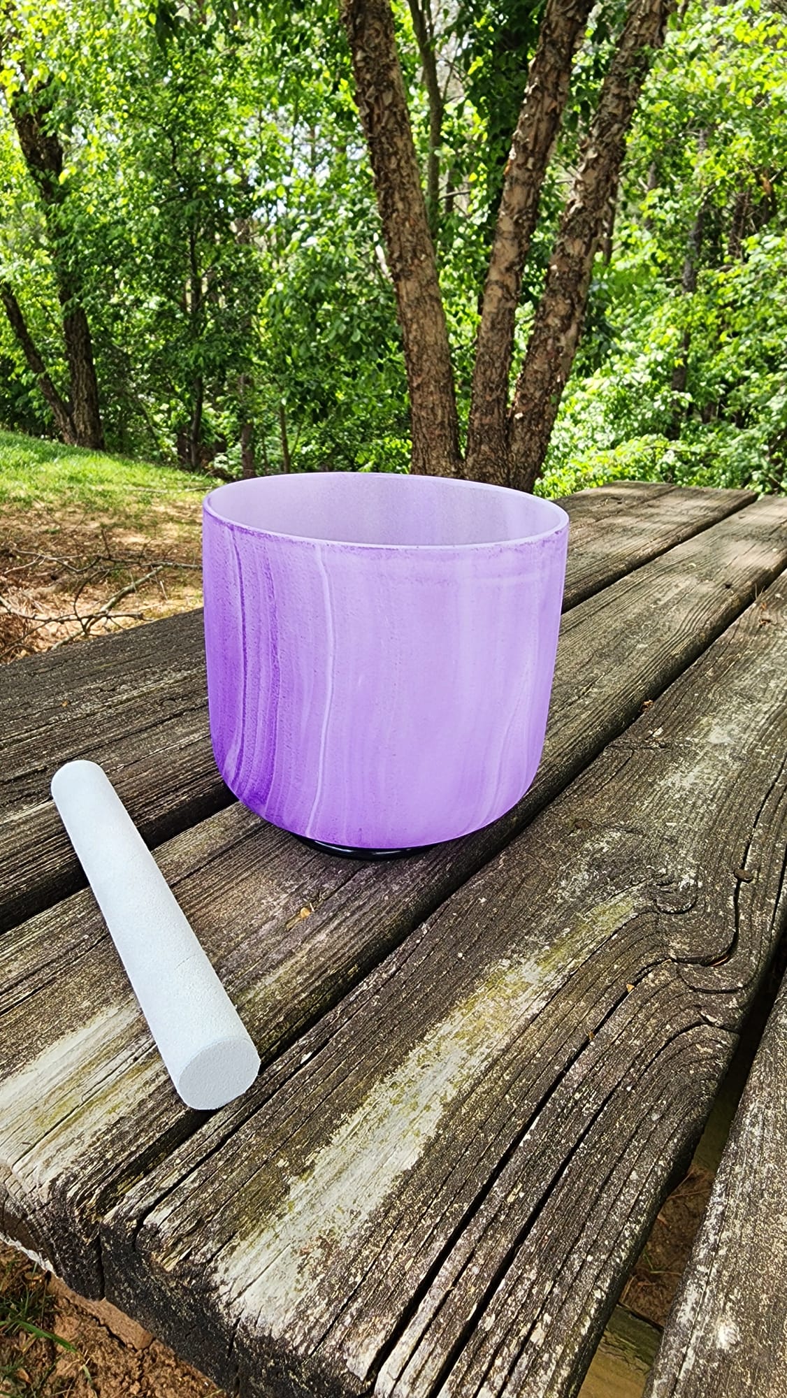 432Hz Perfect Pitch Tye Dye Chakra Crystal Singing Bowl Set with Padded Secure Cases, Strikers and O-rings - Thecosmicaccess