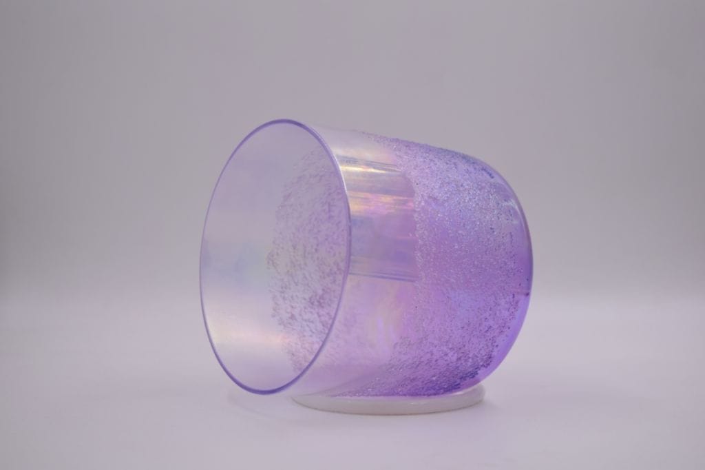 Gem Fused Crystal Singing Bowl Pink Tourmaline with Padded Case and Striker - Choose F# or D# or C#