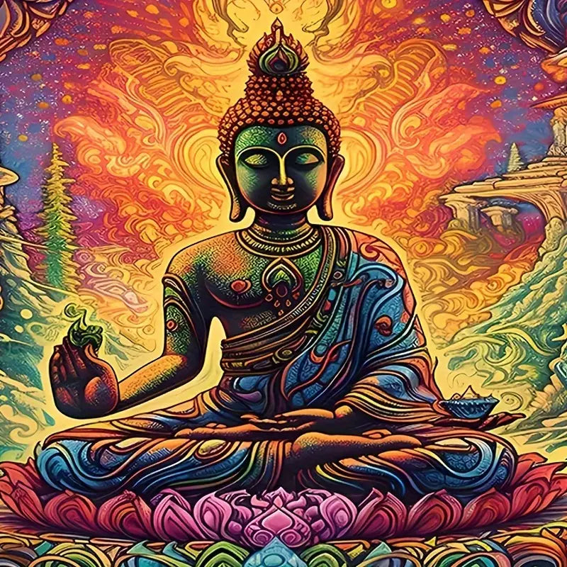 1pc Bodhisattva Print Tapestry, Polyester Tapestry, Wall Hanging For Living Room Bedroom Office, Home Decor Room Decor Party Decor, With Free Installation Package