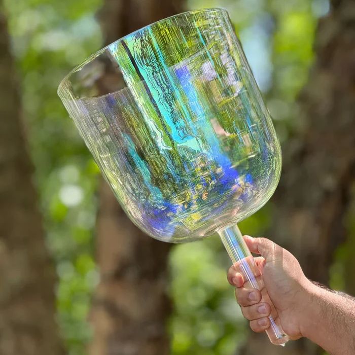 Grandfather 9" B 432Hz Note Serenity Immerse Yourself in the Tranquility of Our 2nd Octave Crystal Clear Singing Handle Bowl with Travel Case & Striker