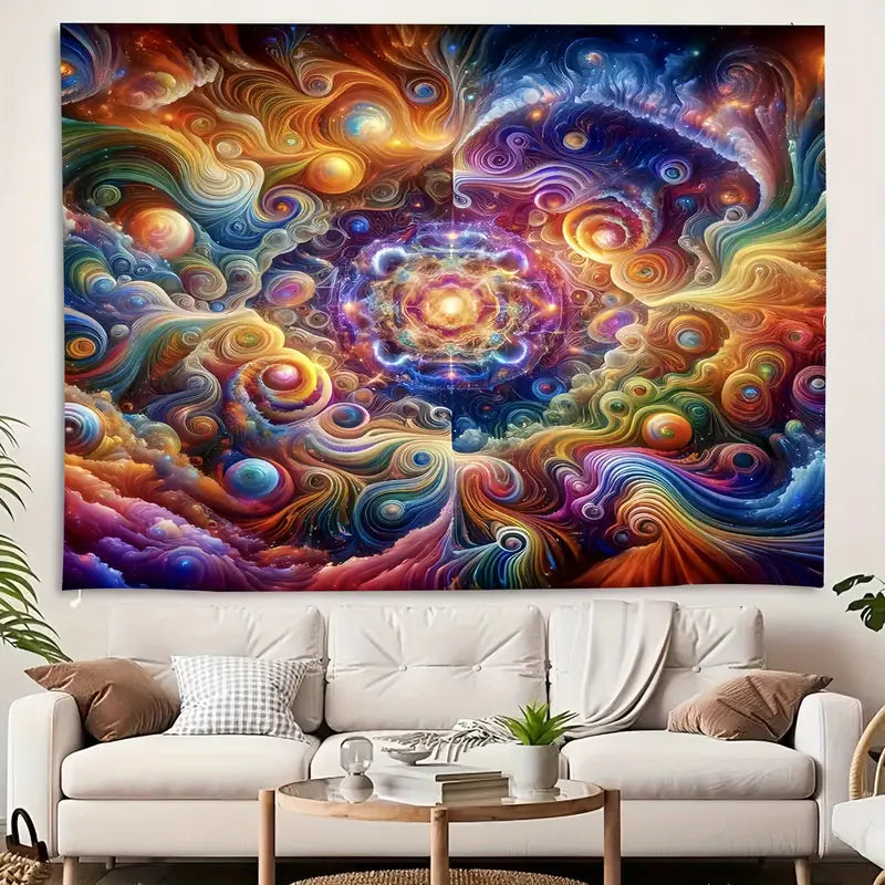 1pc Vibrant Cosmic Galaxy Pattern Wall Tapestry, Stunning Wall Hanging Art for Living Room & Bedroom, Home Decor Accent