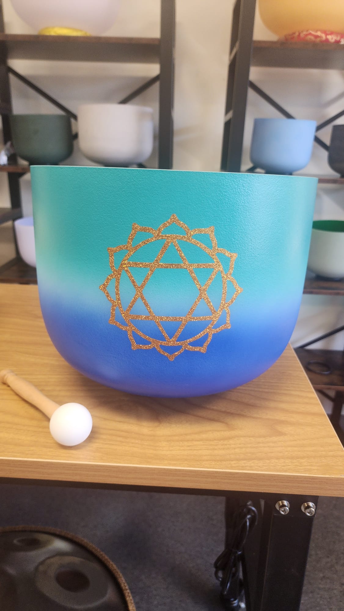 Elysian Echo 14" Solfeggio 174hz Crystal Singing Bowl with Case and Striker