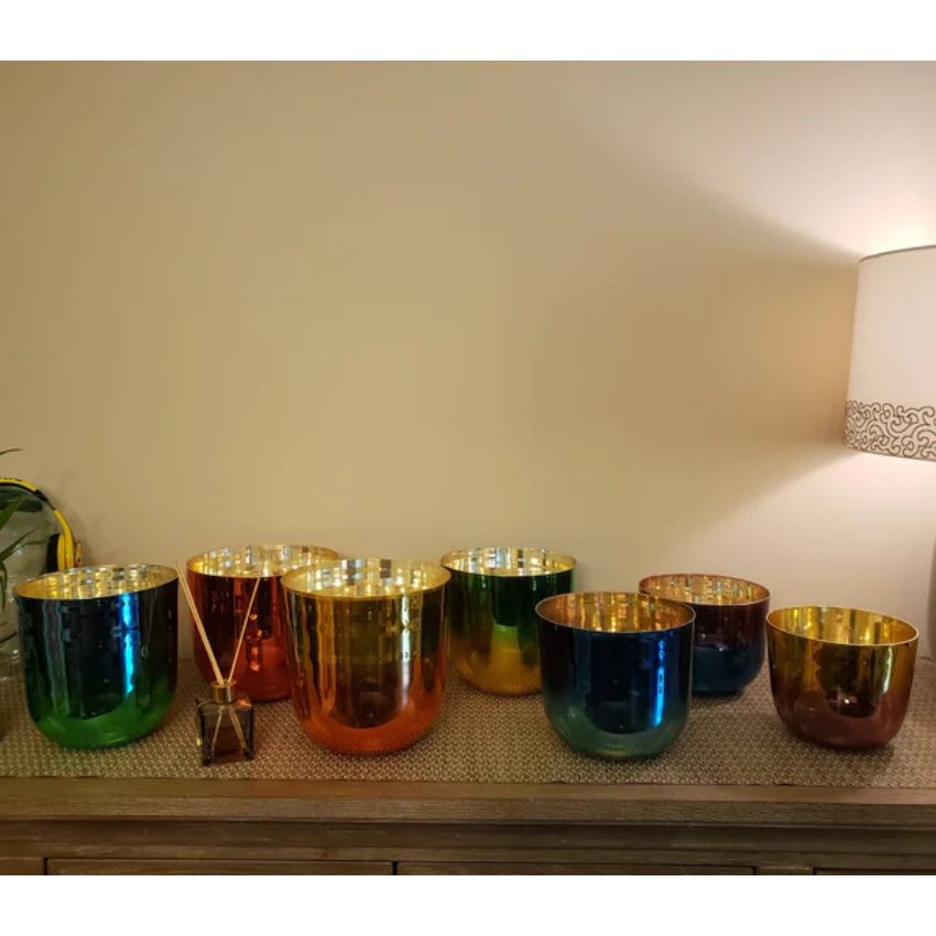 432 Hz Perfect Pitch 7Pc Alchemy singing bowls with 5 Suede Mallets - Harmony's Symphony