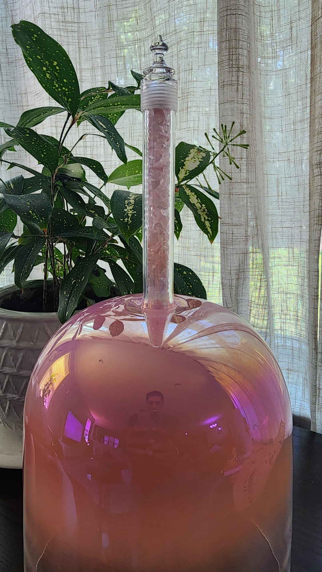Grandfather 432Hz 8.75" C Note Root Chakra Pink Divine Light Sacred Handheld Singing Bowl with Pink Tourmaline Crystal, Padded Secure Case, and Striker