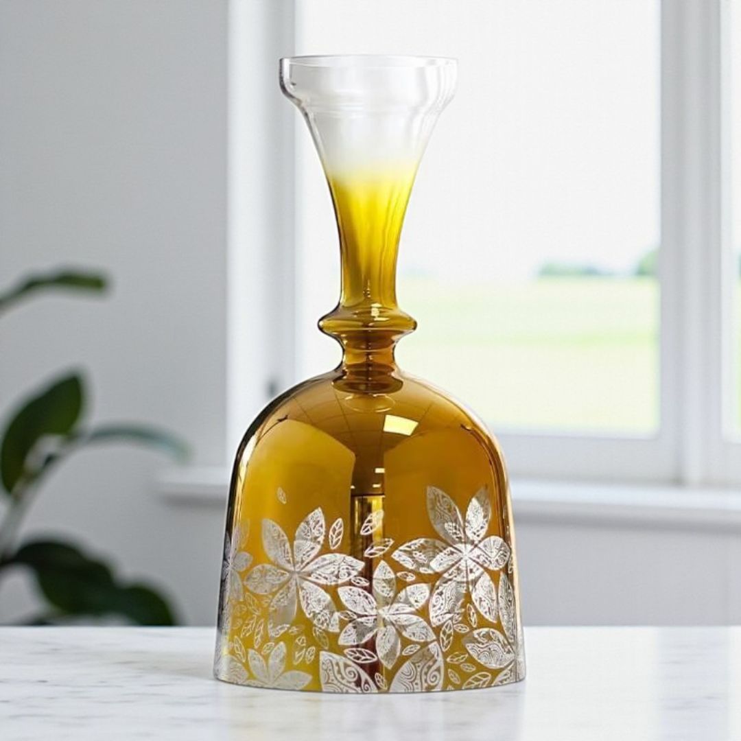 Floral Crystal Singing Chalice – Handcrafted Sound Bowl for Chakra Healing & Meditation