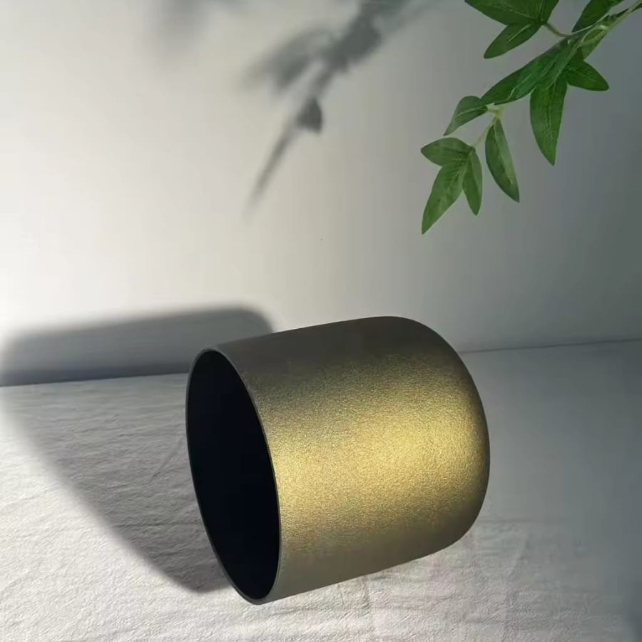 6 inches B note Chiastolite Gem Fused Crystal Singing Bowl