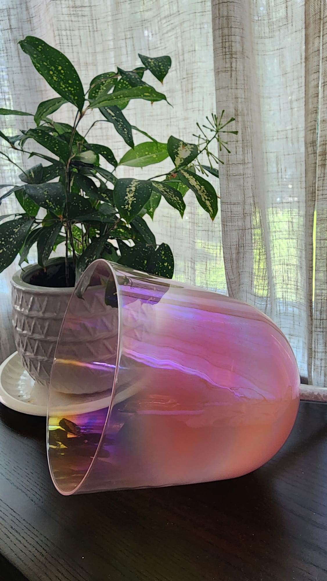 Grandfather 432Hz 8.75" C Note Root Chakra Pink Divine Light Sacred Handheld Singing Bowl with Pink Tourmaline Crystal, Padded Secure Case, and Striker