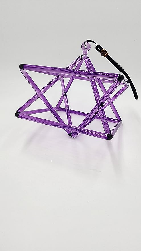 Purple 8" Quartz Crystal Singing Merkaba Enhanced Sound Healing and Meditation Musical Instrument with Crystal Striker
