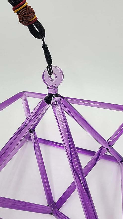 Purple 8" Quartz Crystal Singing Merkaba Enhanced Sound Healing and Meditation Musical Instrument with Crystal Striker