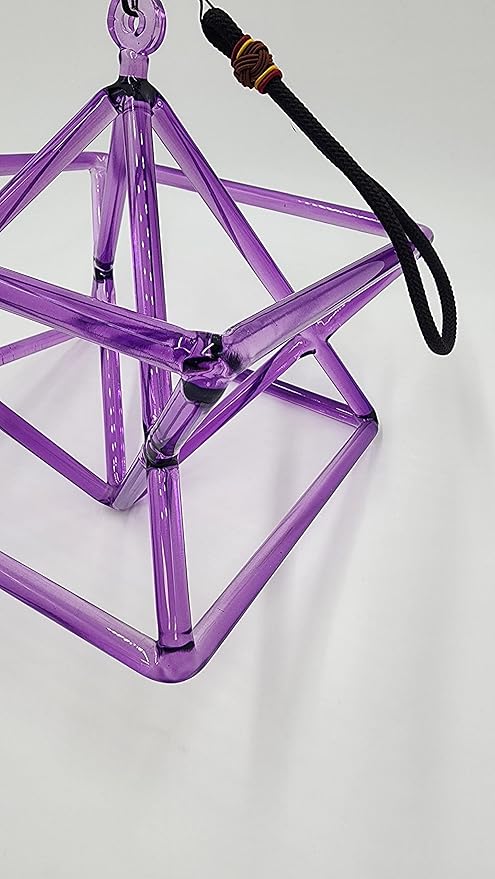 Purple 8" Quartz Crystal Singing Merkaba Enhanced Sound Healing and Meditation Musical Instrument with Crystal Striker