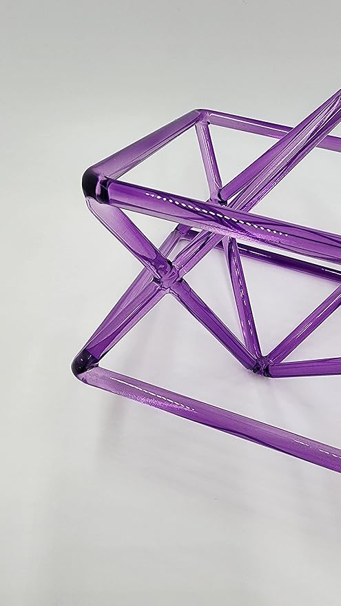 Purple 8" Quartz Crystal Singing Merkaba Enhanced Sound Healing and Meditation Musical Instrument with Crystal Striker
