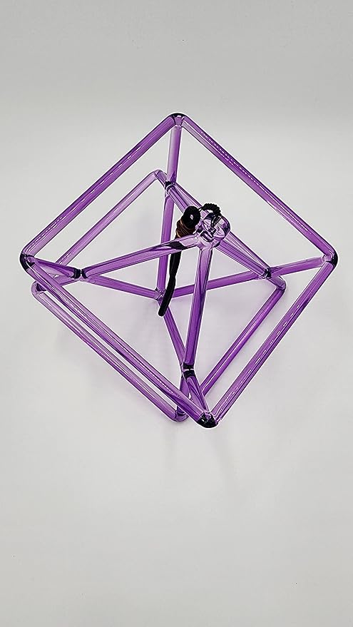 Purple 8" Quartz Crystal Singing Merkaba Enhanced Sound Healing and Meditation Musical Instrument with Crystal Striker