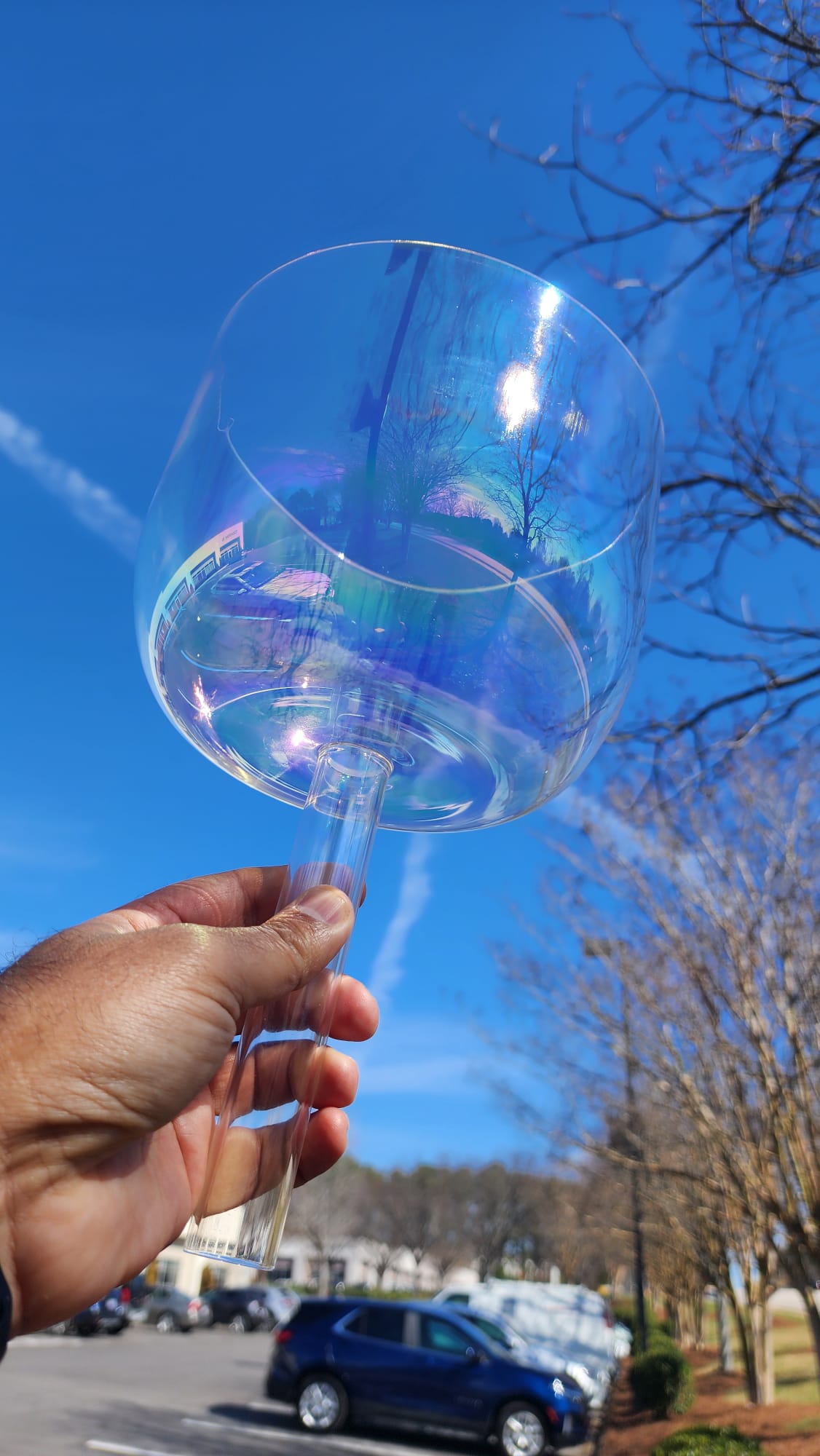 6 inch F# Crystal Singing Handle bowl with Padded Case and Striker