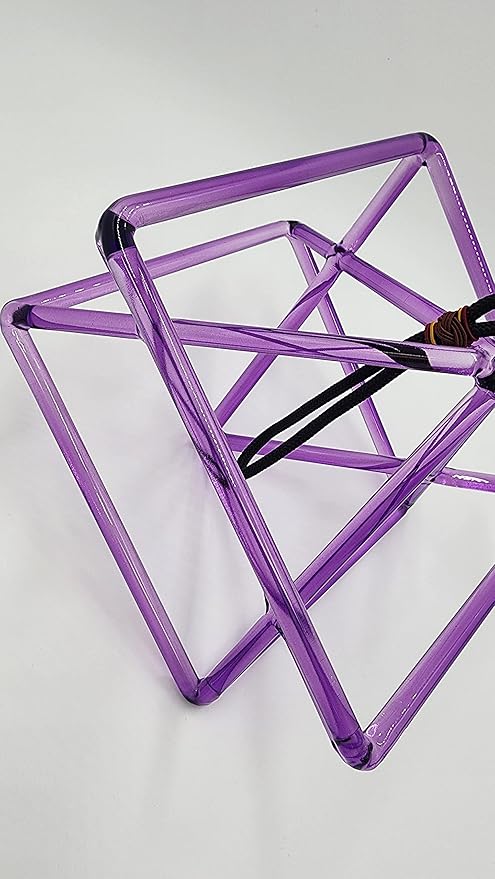 Purple 8" Quartz Crystal Singing Merkaba Enhanced Sound Healing and Meditation Musical Instrument with Crystal Striker