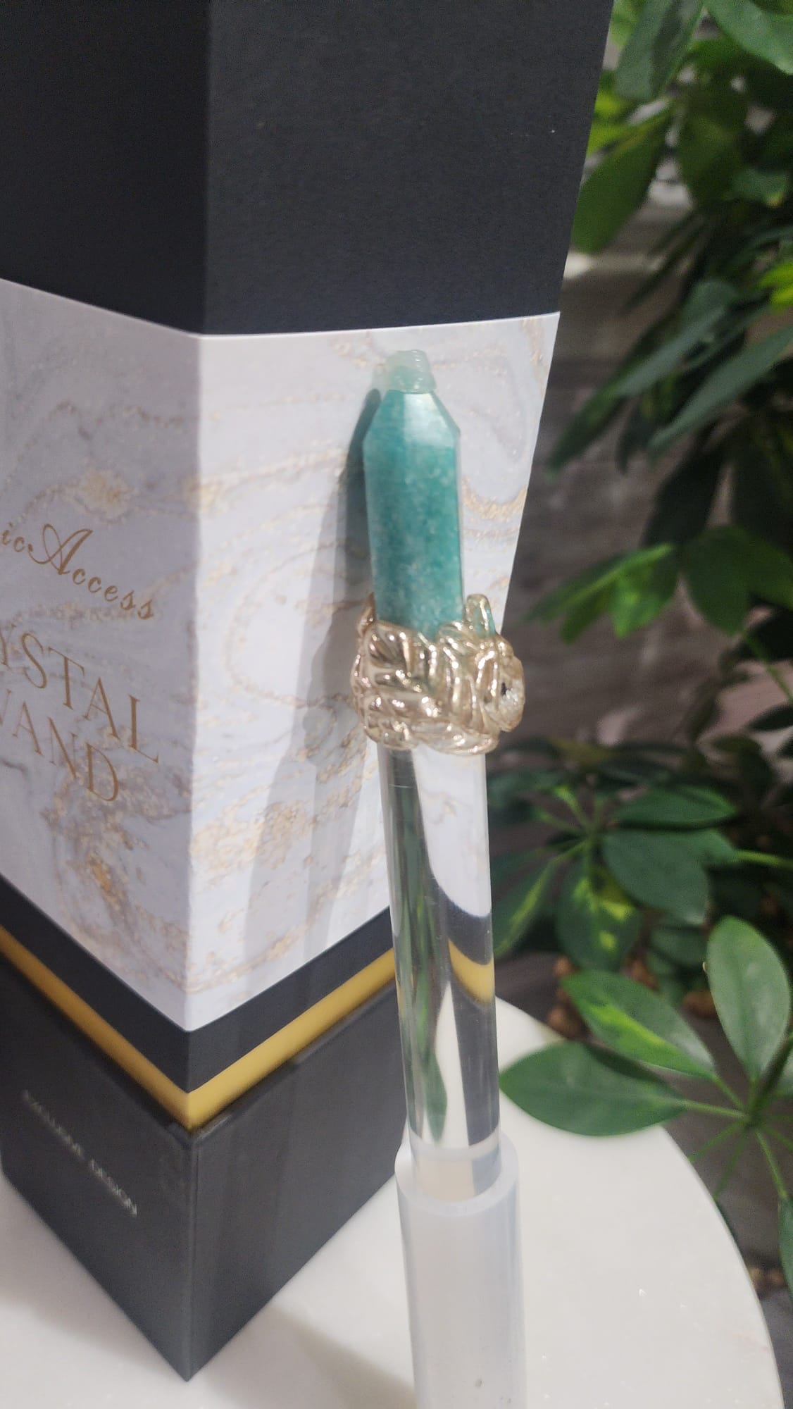 Dual-Sided Healing Wand: Amazonite Gemstone & Silicone Energy Wand for Reiki, Meditation, and Spiritual Practice