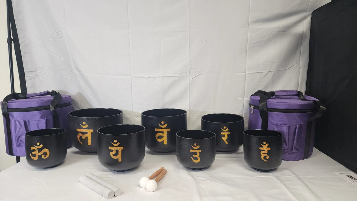 432Hz Perfect Pitch Chakra Crystal Singing Bowl Set - Thecosmicaccess