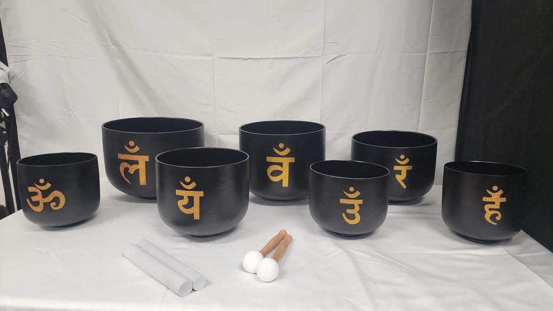 432Hz Perfect Pitch Chakra Crystal Singing Bowl Set - Thecosmicaccess