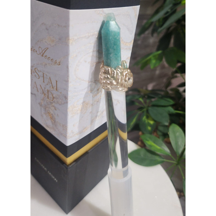 Dual-Sided Healing Wand: Amazonite Gemstone & Silicone Energy Wand for Reiki, Meditation, and Spiritual Practice