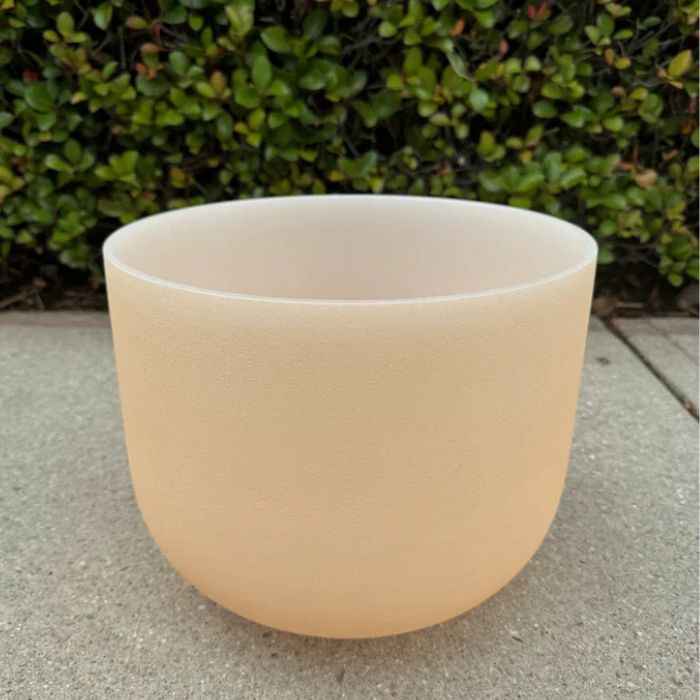432 Hertz 11" D Tea Topaz Gem Stone infused Crystal Singing Bowl With Secured Case, Striker and O- Ring