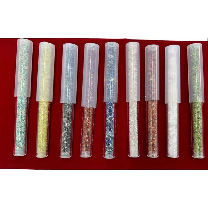 Vibrational Harmony Collection: Crystal Singing Bowl Silicone Rubber Quartz Mallet Striker with Original Crystal for Enhanced Sound Healing