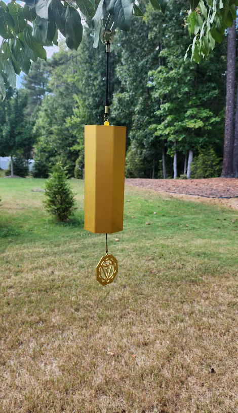 Solar Radiance: Yellow Solar Chakra Metal Chime for Patio Bliss and Vibrant Energy