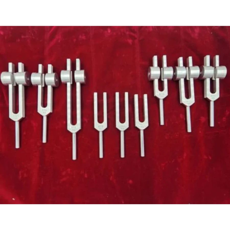 Solfeggio Tuning Fork Set Sound Therapy Healing with Mallet and Bag