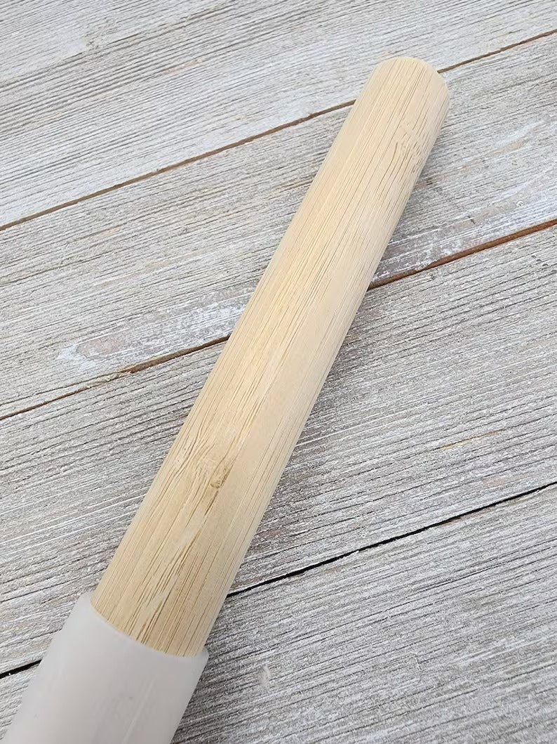 Bamboo Striker Magic Mallet with Ring for Crystal Singing Bowl with Round End Silicone Tip Playing Surface - Thecosmicaccess