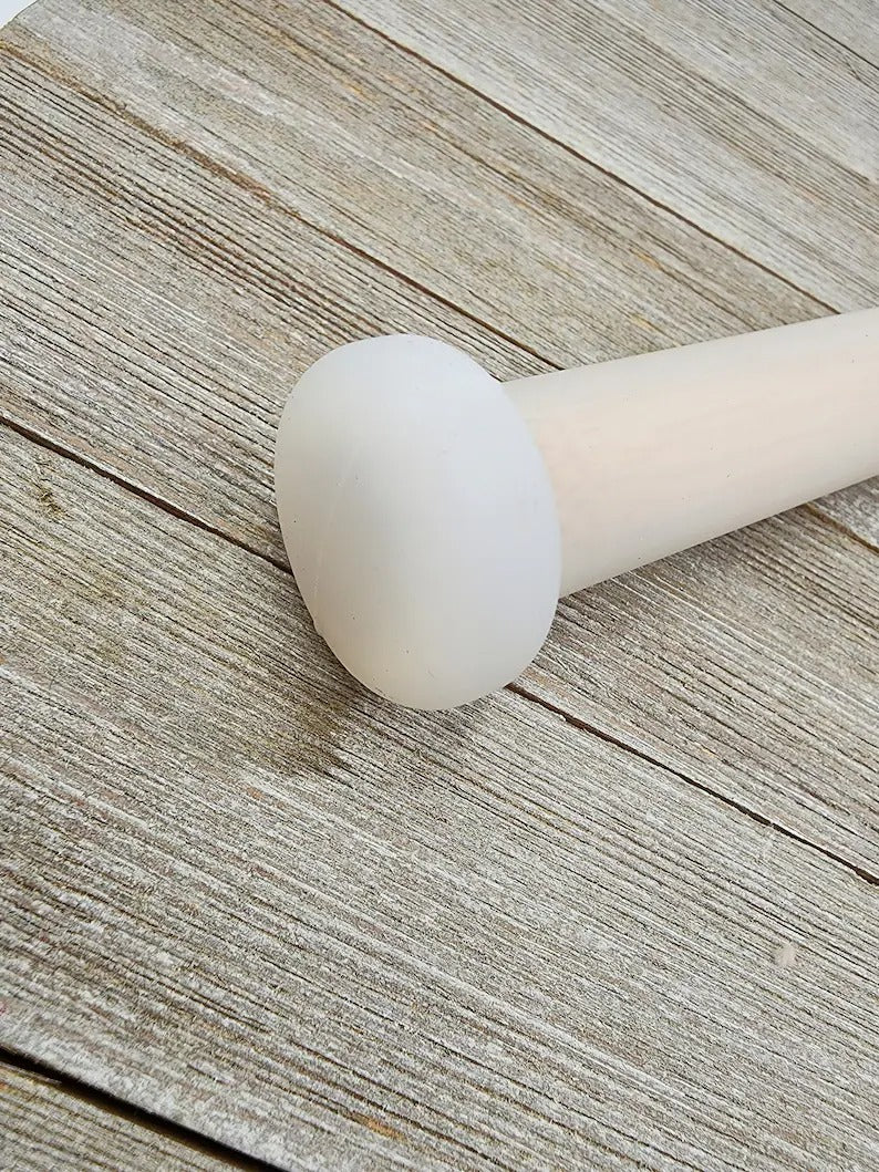 Bamboo Striker Magic Mallet with Ring for Crystal Singing Bowl with Round End Silicone Tip Playing Surface - Thecosmicaccess