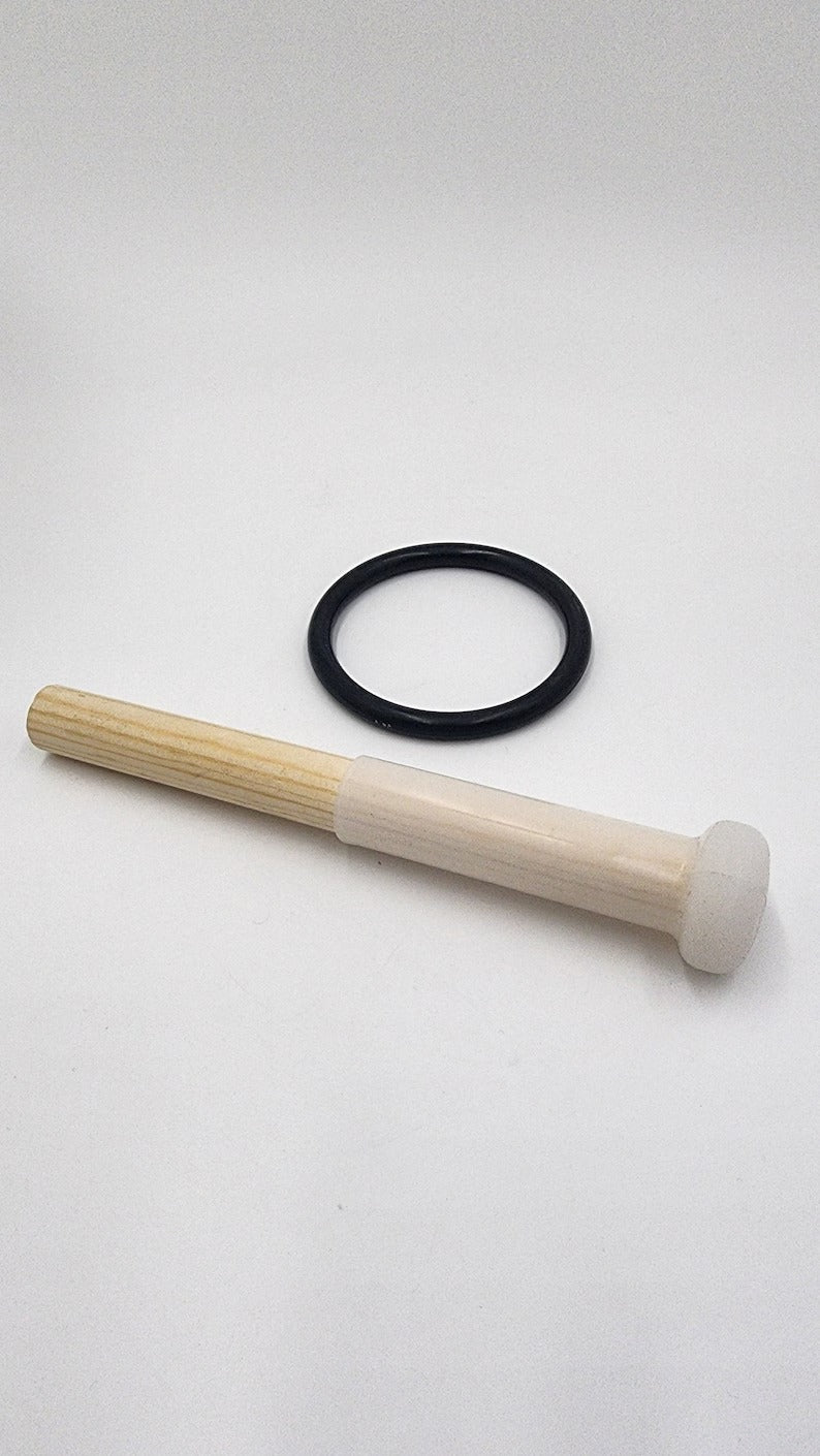 Bamboo Striker Magic Mallet with Ring for Crystal Singing Bowl with Round End Silicone Tip Playing Surface - Thecosmicaccess