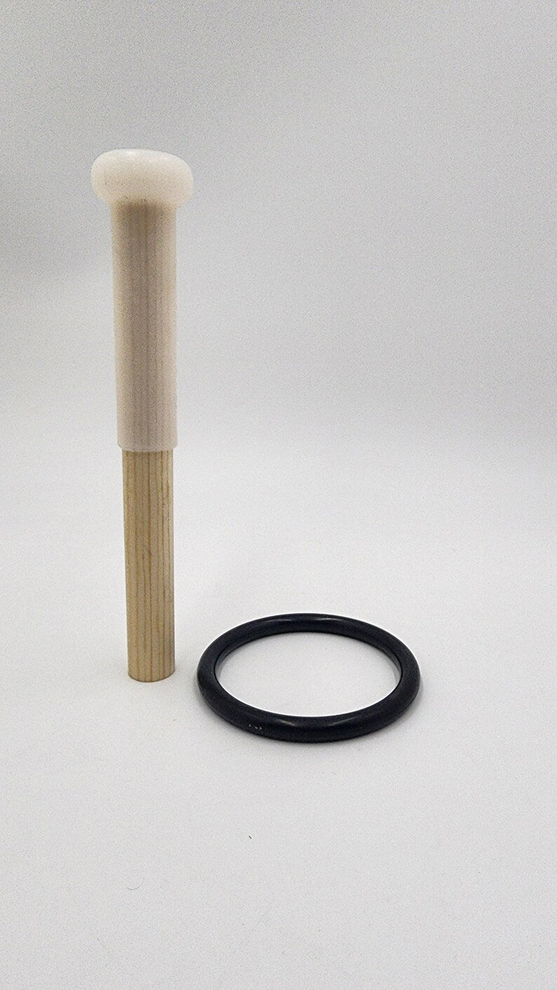 Bamboo Striker Magic Mallet with Ring for Crystal Singing Bowl with Round End Silicone Tip Playing Surface - Thecosmicaccess