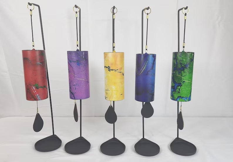 Jeweled Color 5 Chime : Spring - Summer - Autumn - Winter - Inbetween Season ( Choose Any or Full Set ) - STAND Included - Thecosmicaccess