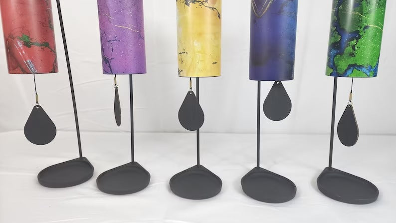 Jeweled Color 5 Chime : Spring - Summer - Autumn - Winter - Inbetween Season ( Choose Any or Full Set ) - STAND Included - Thecosmicaccess