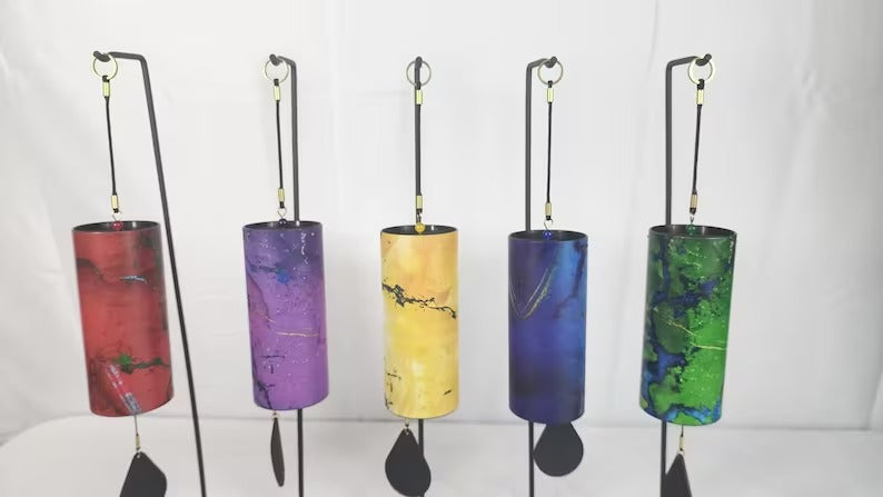 Jeweled Color 5 Chime : Spring - Summer - Autumn - Winter - Inbetween Season ( Choose Any or Full Set ) - STAND Included - Thecosmicaccess