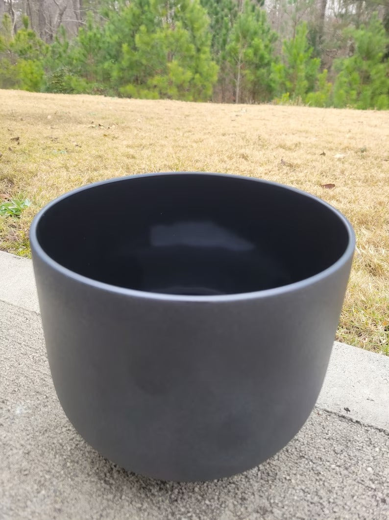 Ethereal Depths: 12" Perfect Pitch 432 Hz Black Crystal Singing Bowl in E Note - Serene Harmonic Vibrations - Thecosmicaccess