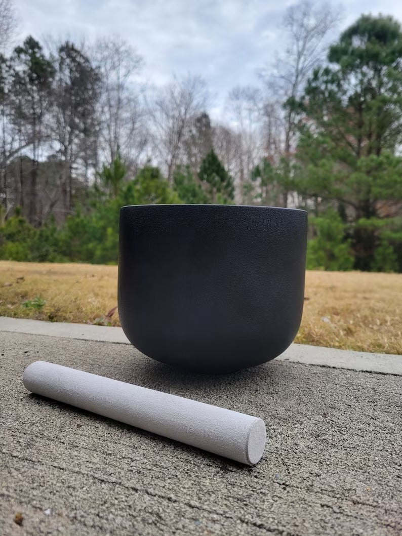 Ethereal Depths: 12" Perfect Pitch 432 Hz Black Crystal Singing Bowl in E Note - Serene Harmonic Vibrations - Thecosmicaccess