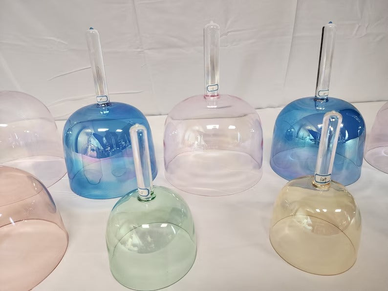9pc Chakra Color Crystal Handle Bowl Set and 9pc Chakra Tuning Fork Set for Optimal Vibrational Alignment - Thecosmicaccess