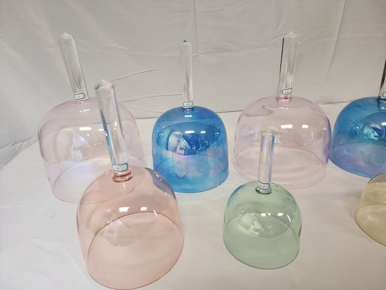 9pc Chakra Color Crystal Handle Bowl Set and 9pc Chakra Tuning Fork Set for Optimal Vibrational Alignment - Thecosmicaccess