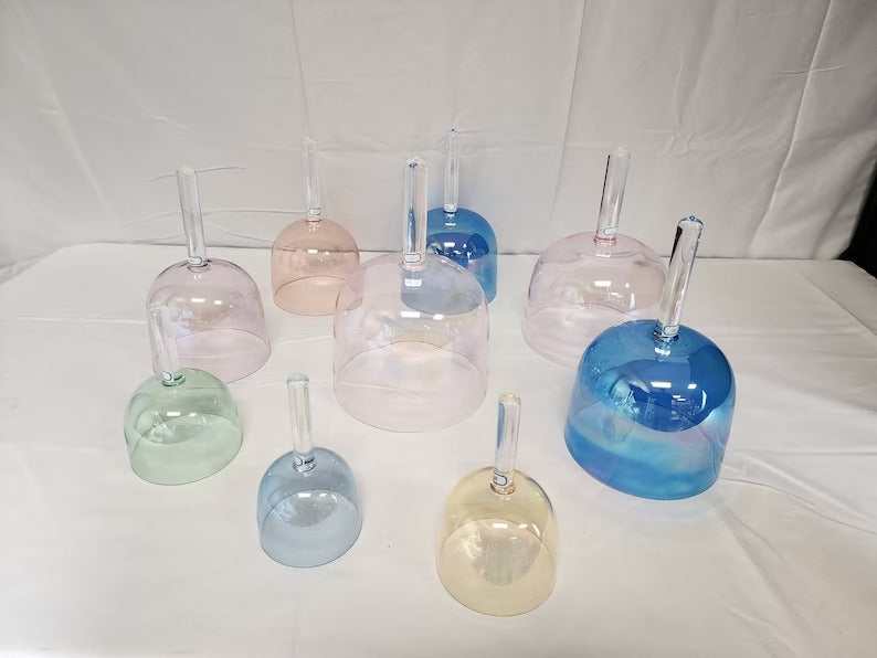9pc Chakra Color Crystal Handle Bowl Set and 9pc Chakra Tuning Fork Set for Optimal Vibrational Alignment - Thecosmicaccess