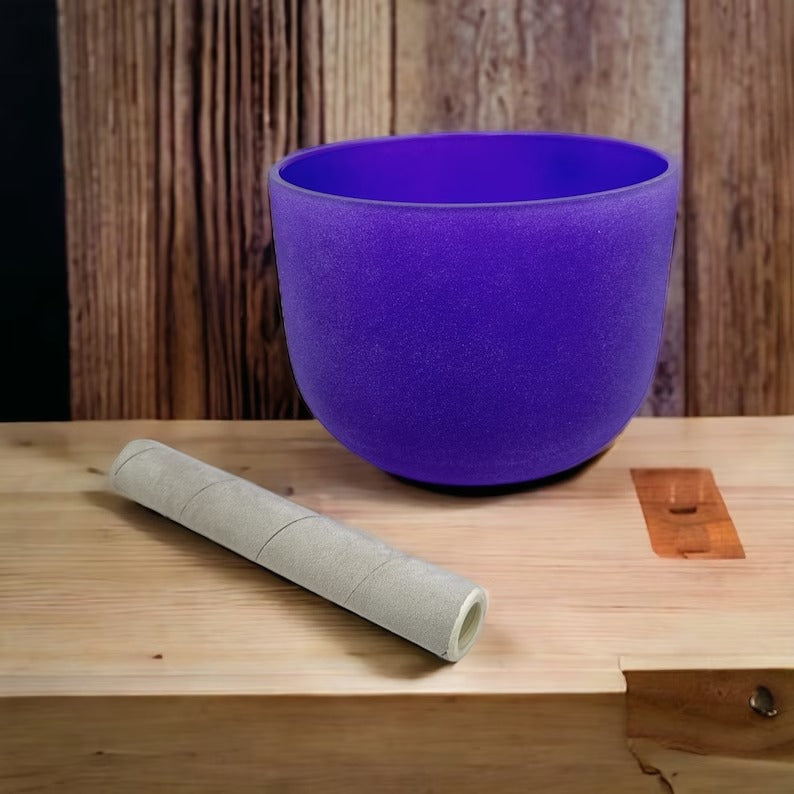 Serenity in Purple: A# Note Perfect Pitch 8" Crystal Singing Bowl - Harmonize Mind, Body, and Spirit - Thecosmicaccess