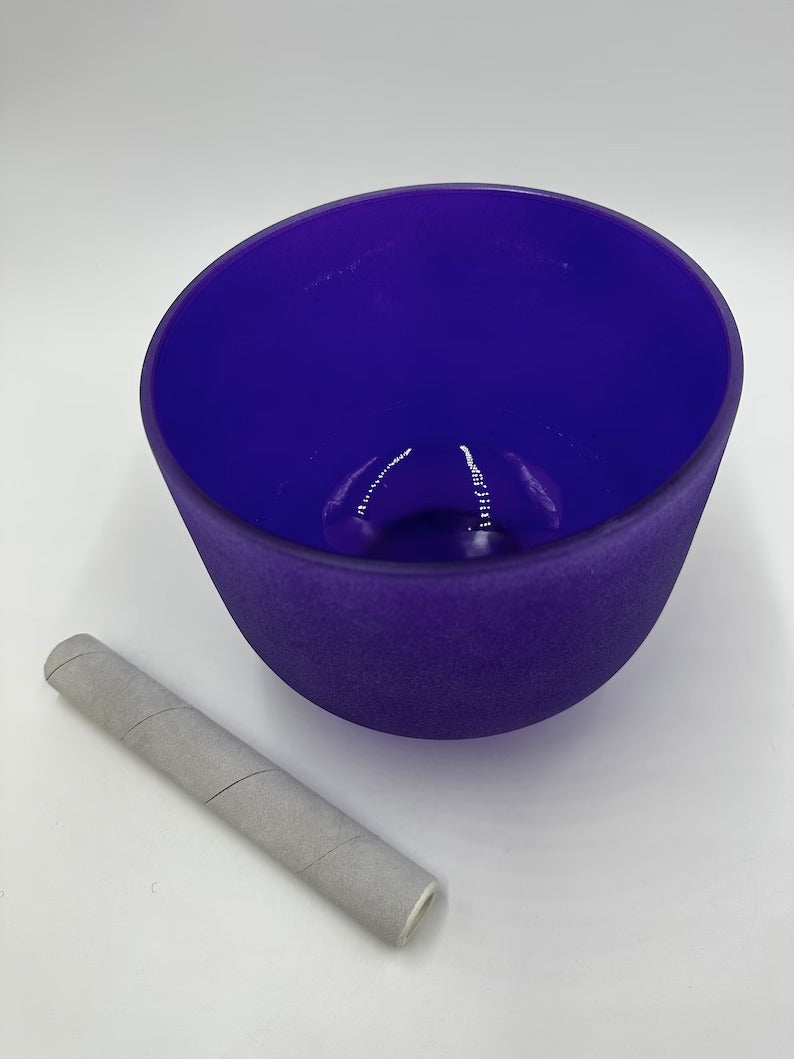 Serenity in Purple: A# Note Perfect Pitch 8" Crystal Singing Bowl - Harmonize Mind, Body, and Spirit - Thecosmicaccess