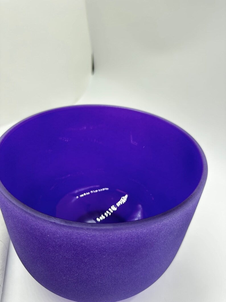 Serenity in Purple: A# Note Perfect Pitch 8" Crystal Singing Bowl - Harmonize Mind, Body, and Spirit - Thecosmicaccess