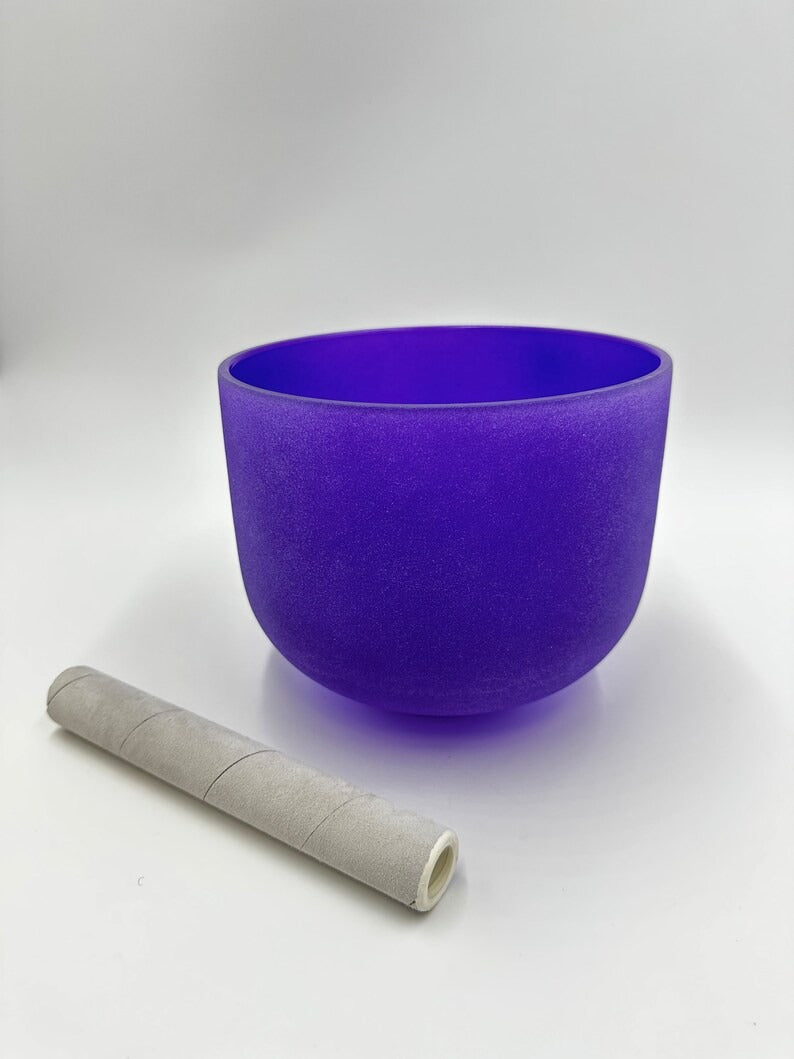 Serenity in Purple: A# Note Perfect Pitch 8" Crystal Singing Bowl - Harmonize Mind, Body, and Spirit - Thecosmicaccess