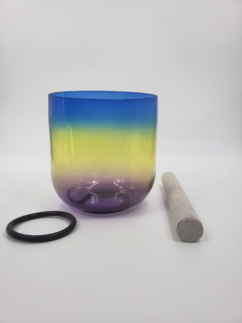 Harmony in Rainbow Hues: 440Hz 6" A Note Perfect Pitch Crystal Clear Singing Bowl - Unleash Vibrant Serenity - Thecosmicaccess