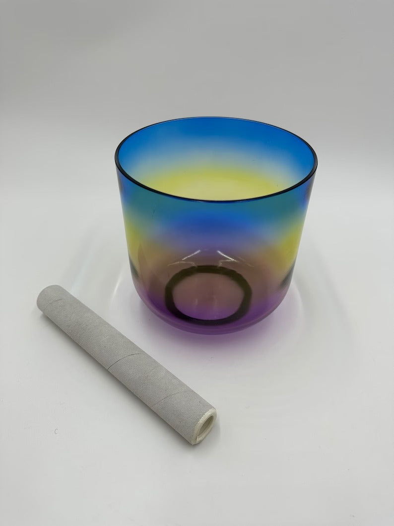 Harmony in Rainbow Hues: 440Hz 6" A Note Perfect Pitch Crystal Clear Singing Bowl - Unleash Vibrant Serenity - Thecosmicaccess