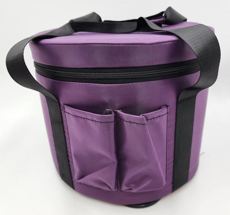 Purple Color Heavy Duty Canvas Padded Carrying Case Travelling Bag For 8-14 Inch Crystal Singing Bowl - Thecosmicaccess