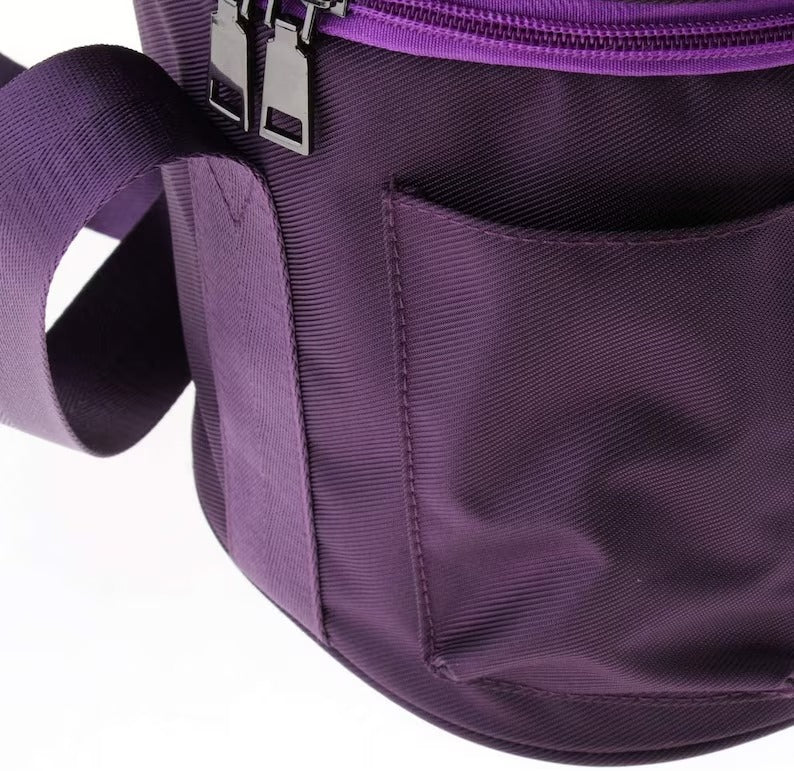 Purple Color Heavy Duty Canvas Padded Carrying Case Travelling Bag For 8-14 Inch Crystal Singing Bowl - Thecosmicaccess