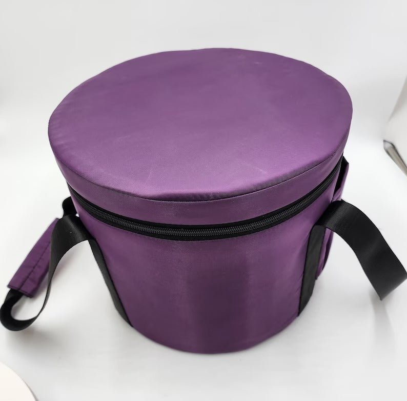 Purple Color Heavy Duty Canvas Padded Carrying Case Travelling Bag For 8-14 Inch Crystal Singing Bowl - Thecosmicaccess
