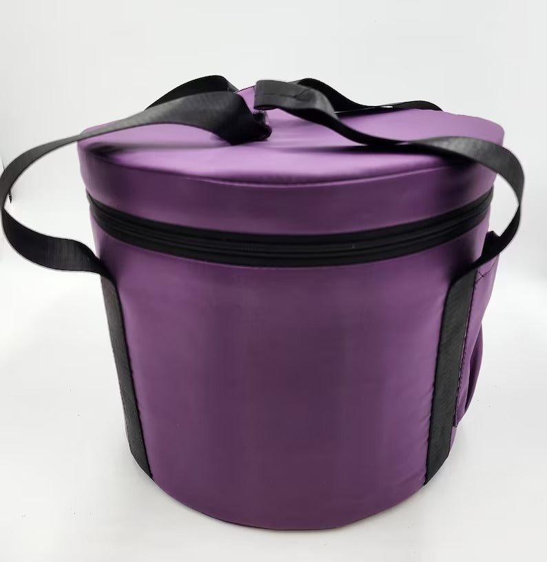 Purple Color Heavy Duty Canvas Padded Carrying Case Travelling Bag For 8-14 Inch Crystal Singing Bowl - Thecosmicaccess