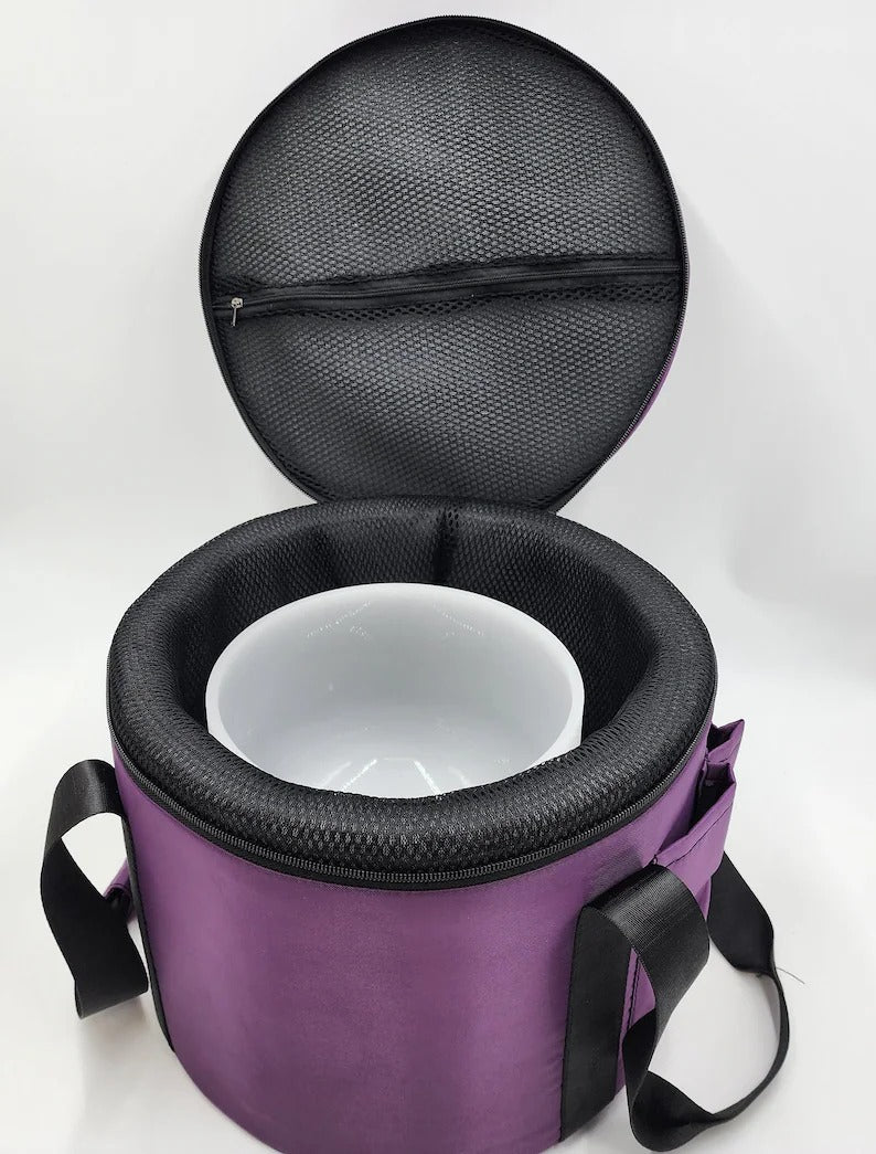 Purple Color Heavy Duty Canvas Padded Carrying Case Travelling Bag For 8-14 Inch Crystal Singing Bowl - Thecosmicaccess